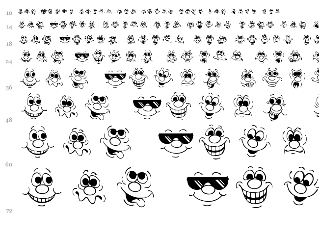Face font waterfall